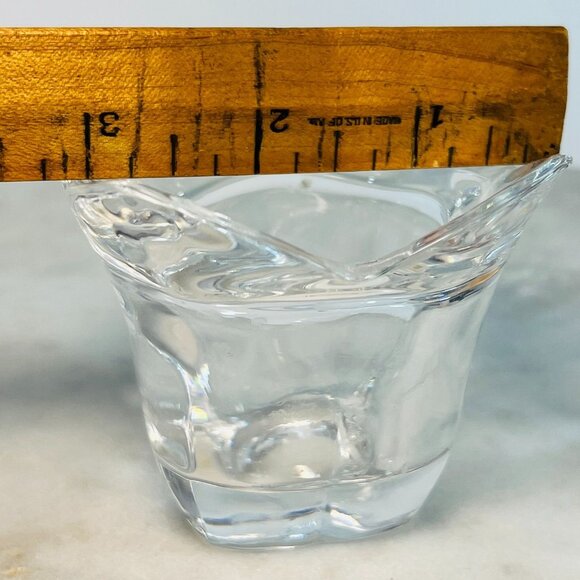 Vtg Clear Crystal Votive Candle Holder Wavy Rim Tulip Toscany Collection Gift - Picture 5 of 5